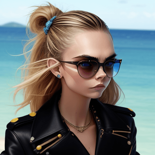 AI generated: cara delevingne is wearing sun glasses