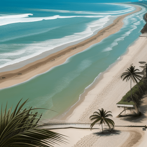 AI generated: dragão verde na praia