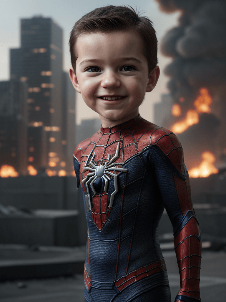 AI generated: Realism, best realism, portrait, portraiture, portrait photography, little baby Spider-Man, marvel m...