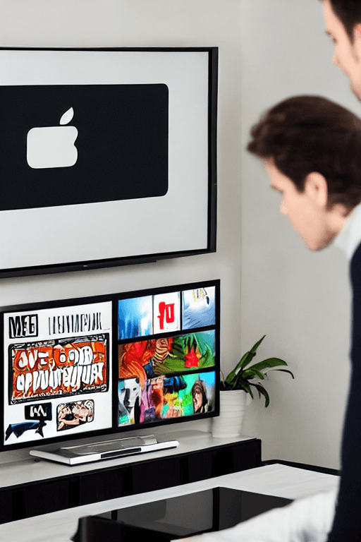 AI generated: I want to create a logo with a TV box content for my own application.