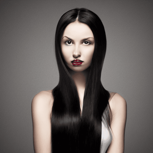 AI generated: hyper realistic photograph, portrait of a long black hair woman