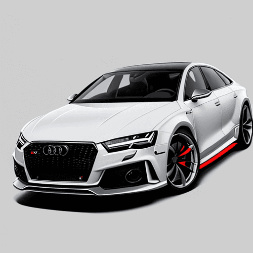 AI generated: the audi rs8 concept, in the style of minimalist illustrator, white background, traditional oil pain...