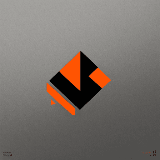 AI generated: Letters VA in orange and dark grey color, minimalistic logo