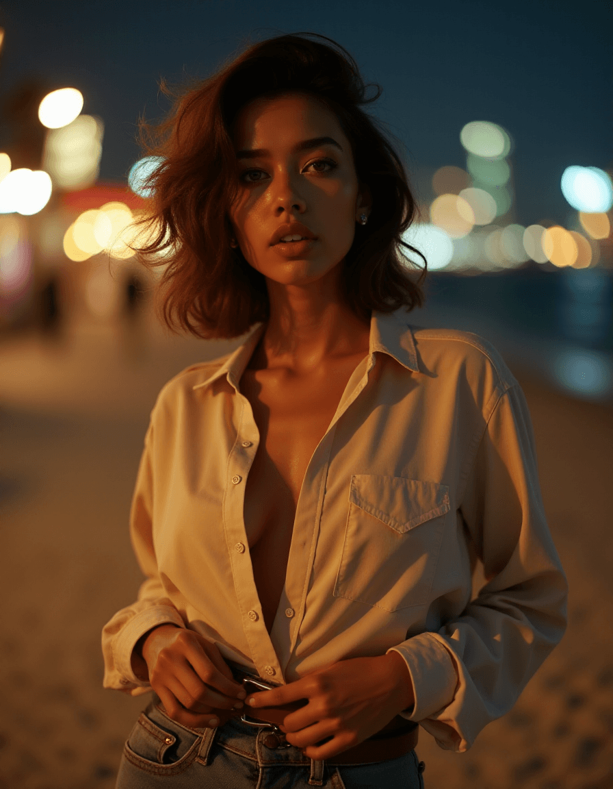AI generated: photo of a 24 year old asian female hipster serene, ethereal beauty, Warm brown skin with a soft she...