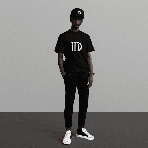 AI generated: a black logo minimalist with letter D for a clothes brand
