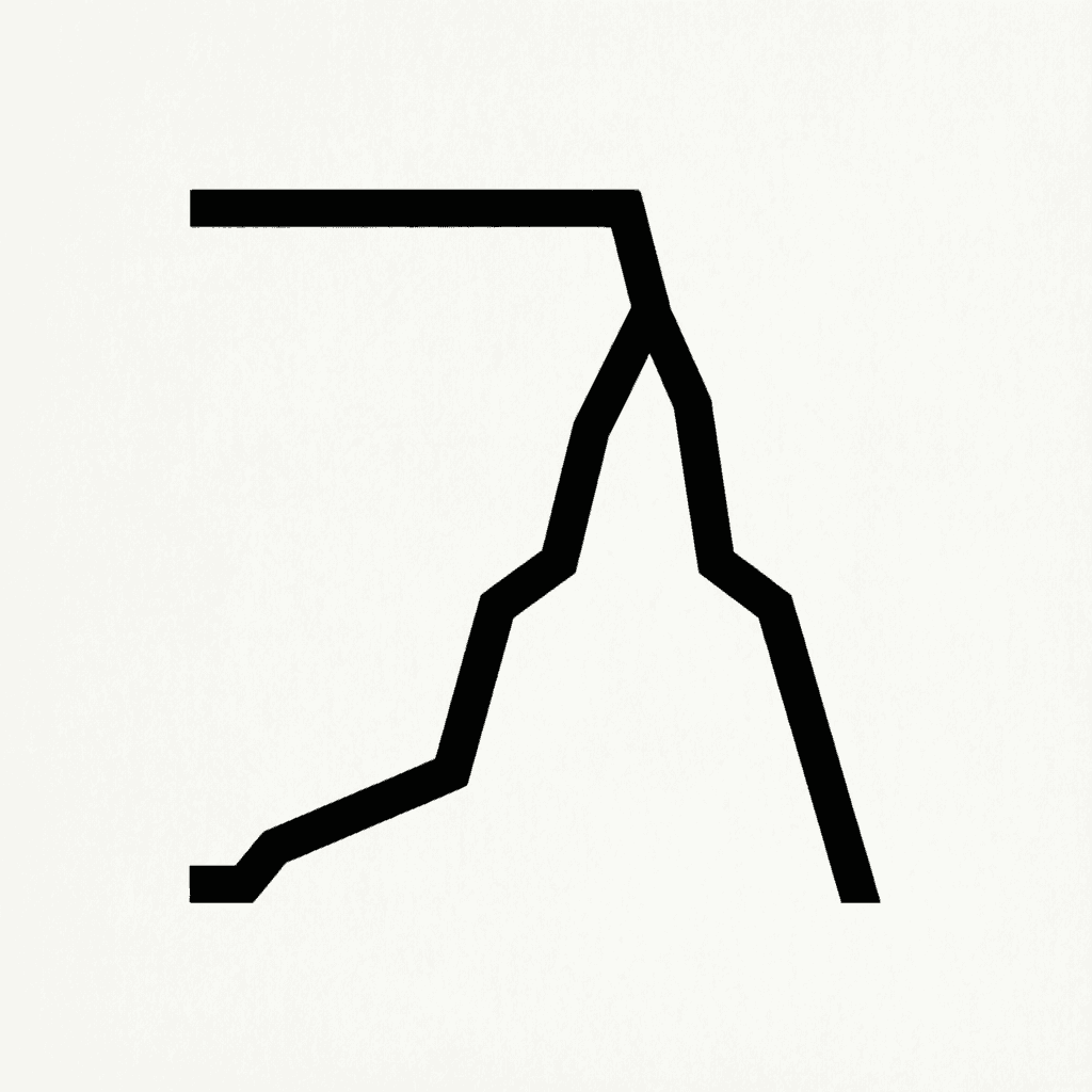 AI generated: Design an ultra-minimalist icon logo for a climbing guide brand called "crag.guide".

Focus: simple,...