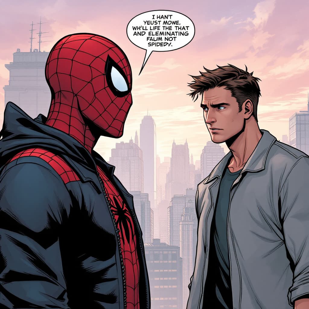 AI generated: Spider man talking with jerry about a plan to eliminate tom