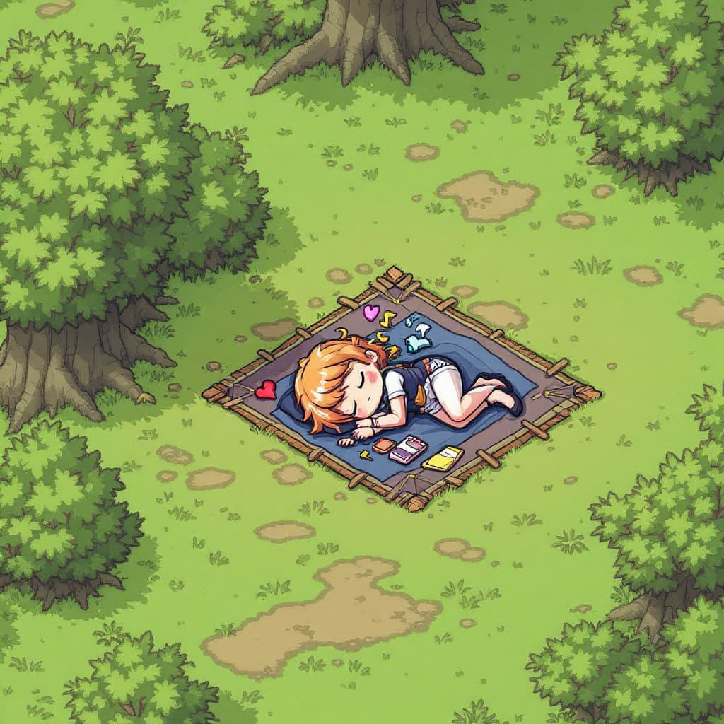 AI generated: best quality,
(solo,chibi:1.2),lying on back,sleeping,
(landscape isometric:1.1),
<lora:hyperrefiner...