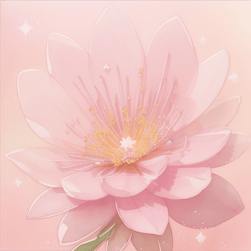 AI generated:  strybk beautiful flowers delicate in pink touch of pastel tones - transparent flower, contours reco...