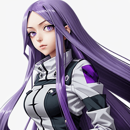 AI generated: very long hair, gorgeous girl, very very long hair ((purple hair)), ((grey-blue eyes)), (Boku no her...