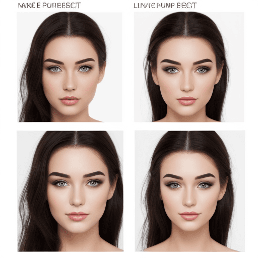 AI generated: face chart for make up lesson without shadows 