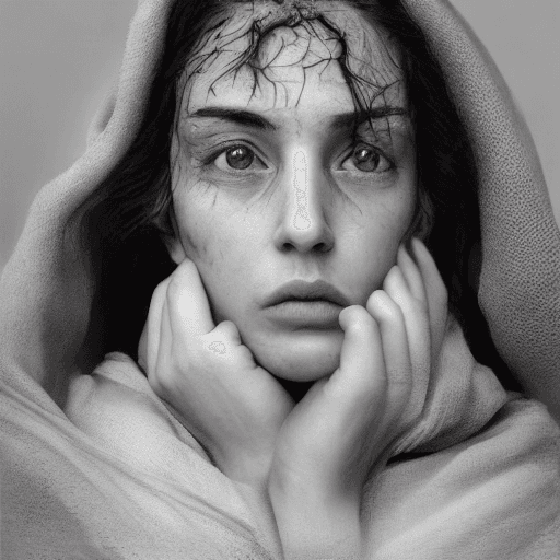 AI generated: a photorealistic portrait of a stunningly beautiful woman without make-up, extremely detailed light ...