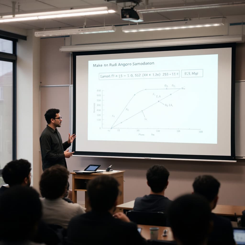 AI generated: Make me an image of Rudi Anggoro Samodro giving physics lecture!
