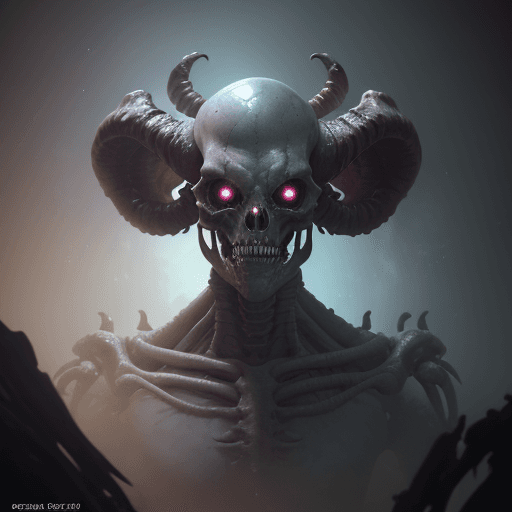 AI generated: Bone demon from another planet, 8k resolution concept art portrait by Greg Rutkowski, rococo psyched...