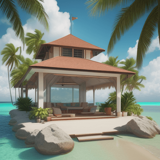 AI generated: Happy birthday at a tropical island. Make is Shah family worthy. cinematic, hyper realism, high deta...