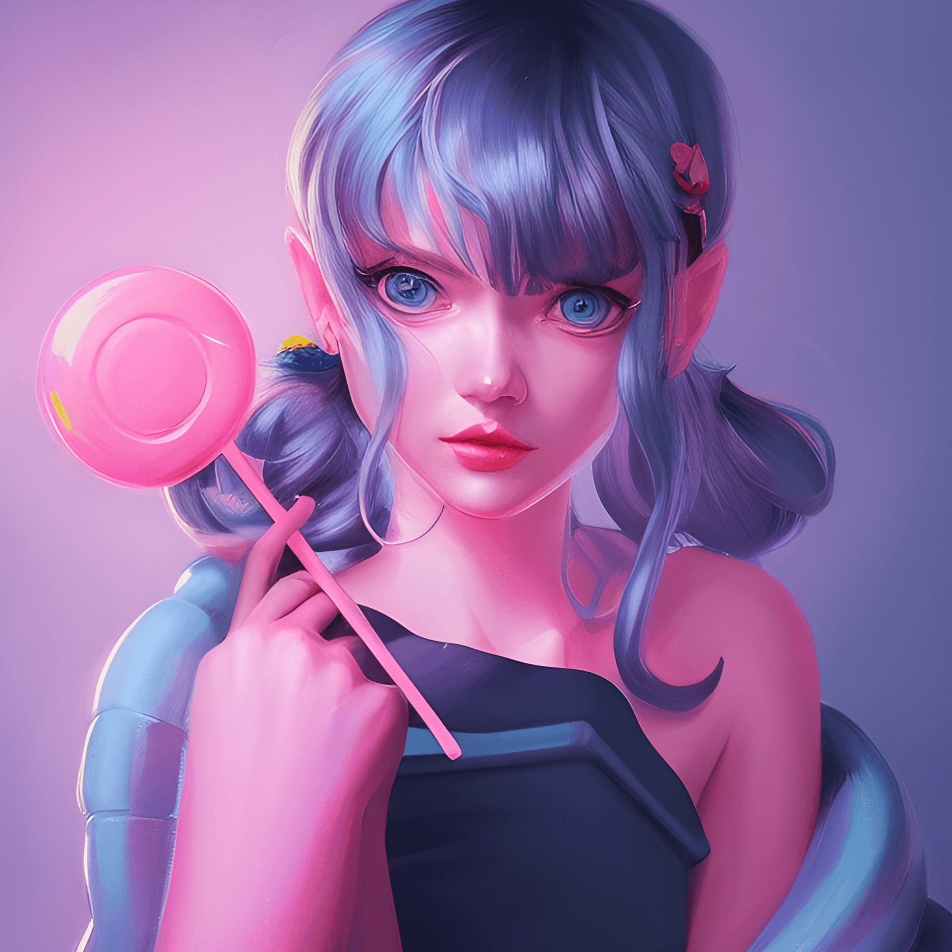 AI generated: a cartoon girl holding a lollipop lollipop lollipop lollipop lollipop lollipop lollipop lolli, inspi...