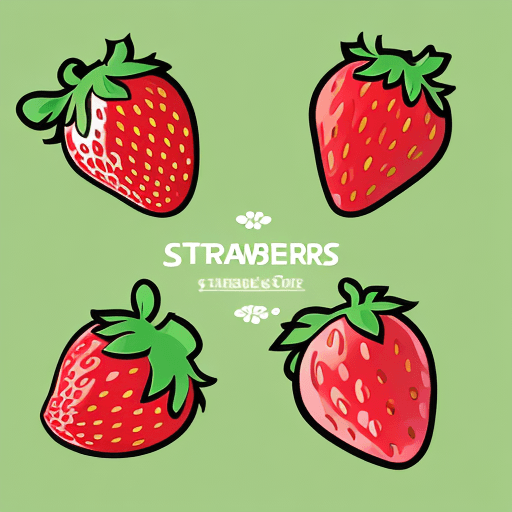 AI generated: set of strawberries Vector Cartoon Style