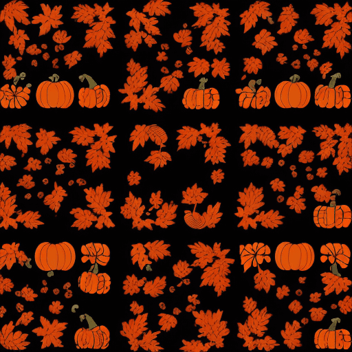 AI generated: A seamless repeated pattern of illustration art, series of simple, colorful, thanksgiving, pumpkins,...