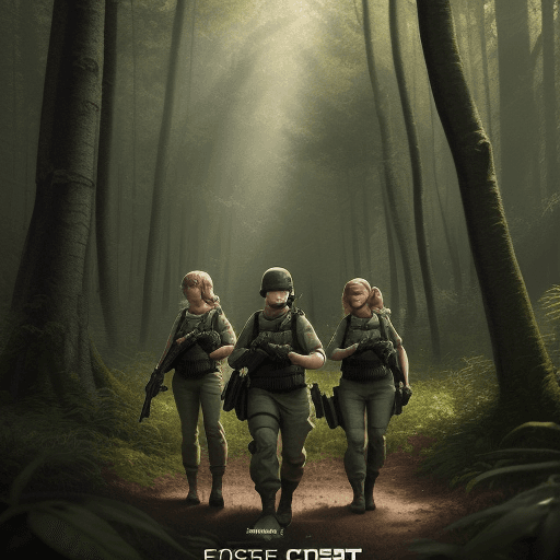 AI generated: Pixar disney poster 4k. 3 USEC Operators from the video game escape from tarkov. In a forest. light ...