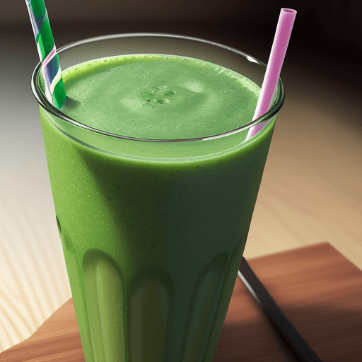 AI generated: ultra realistic photo of an ultra green vitality smoothie with a straw