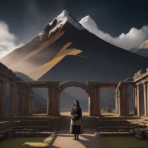 AI generated: A mysterious journey to the heart of the Andes" - A normal person gazes enigmatically into the scene...