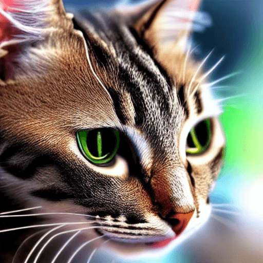 AI generated: Hyperrealistic cat, HD, very detailed, symmetrical, viewed from the distance