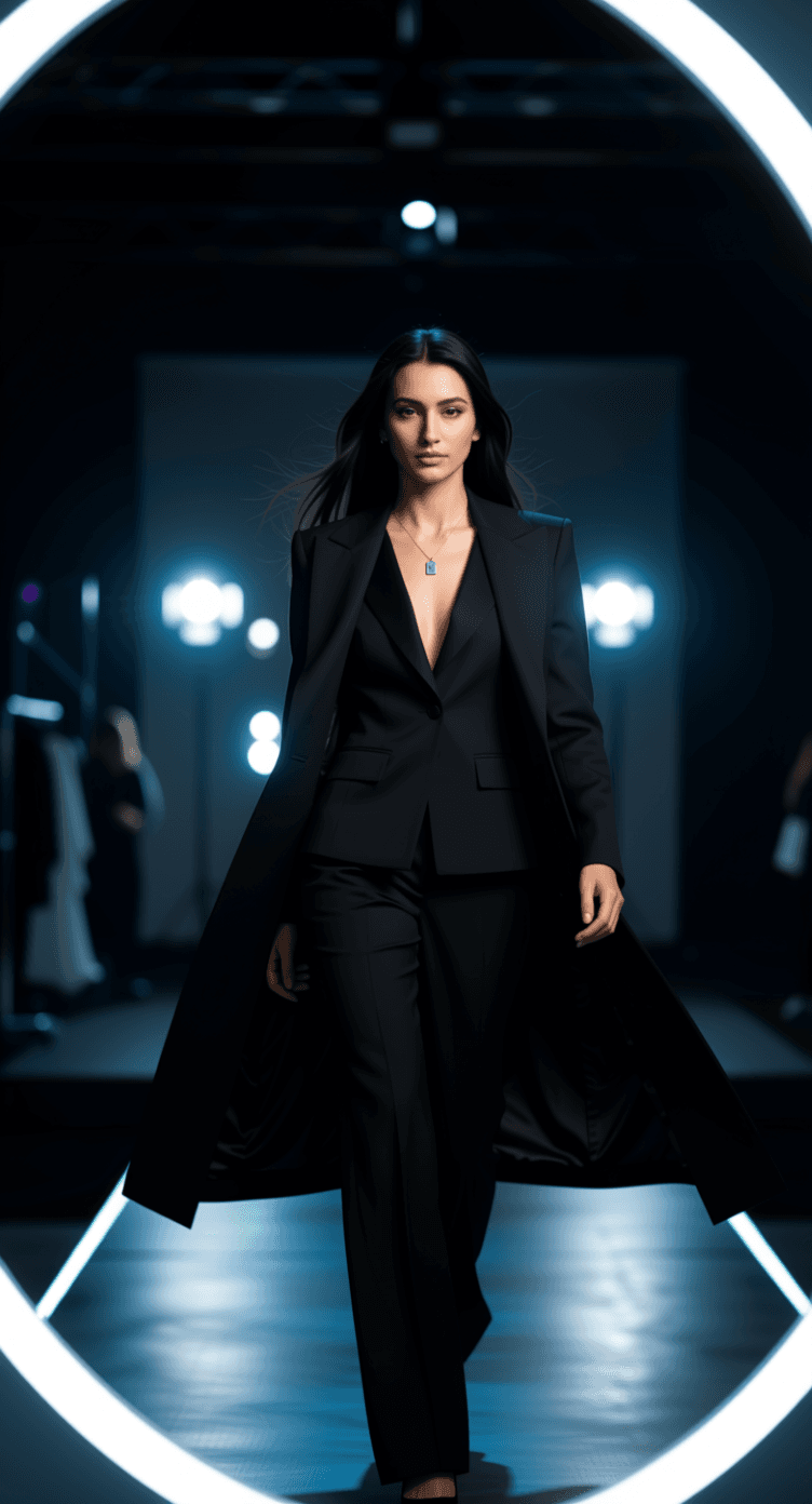 AI generated: Ultra-realistic high-fashion cinematic full-body portrait of an impossibly beautiful, world-class su...