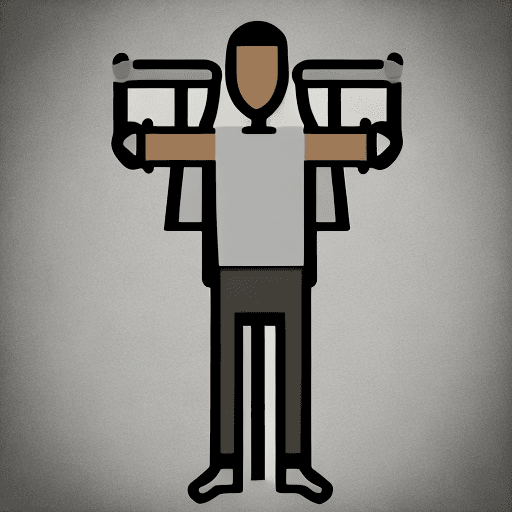 AI generated: Icon a man with arms open with grey color