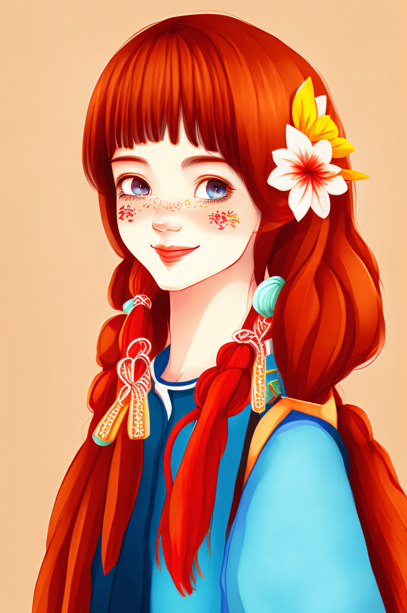 AI generated: yxycolor,tsurime,smug,grin best quality, masterpiece, extremely detailed, 1girl, flower, solo, smile...