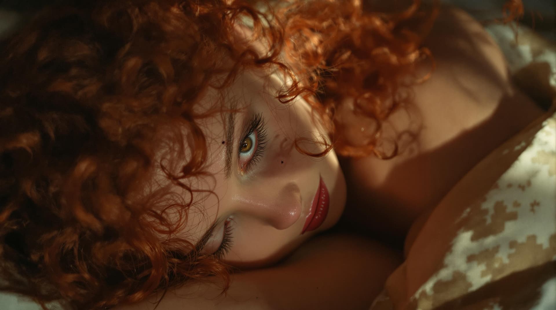 AI generated: French New Wave film look, soft Rembrandt Light low saturation. A young beautiful Latino white lady ...