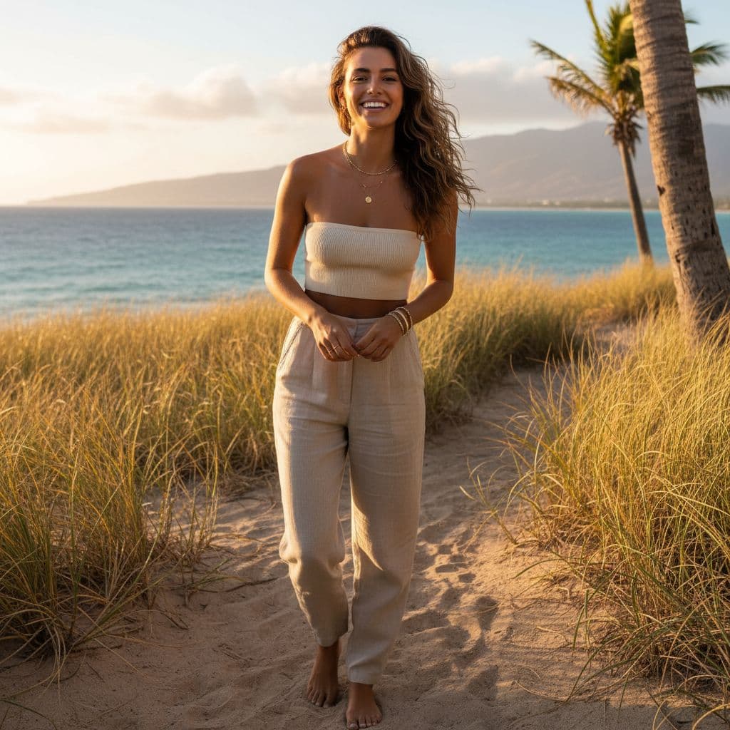 AI generated: woman wearing a bandeau top