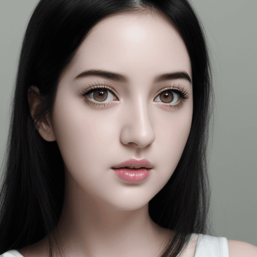 AI generated: Darling. Year. Realistic, very detailed. Black hair, black eyes, clear face, pinkish white skin,ure