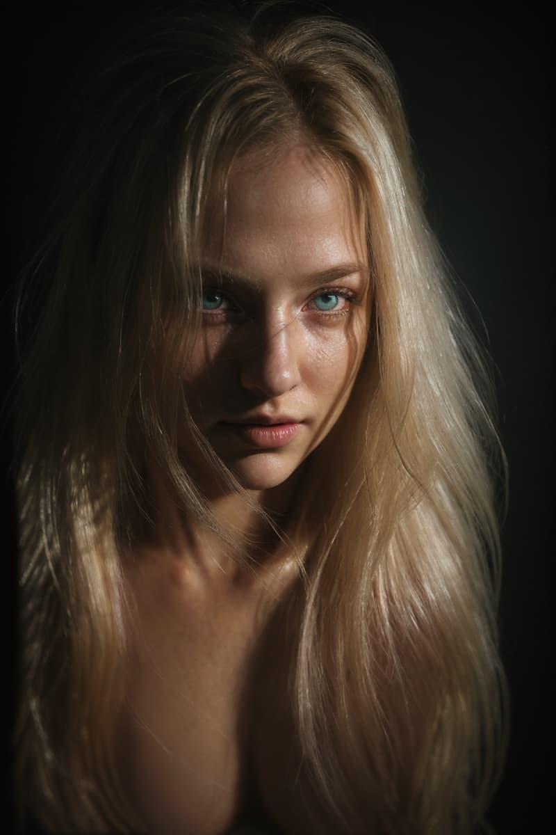 AI generated: body (turned:1.1) to the photograph of a young (shyly:0.8) (smiling:0.8) nude (curvy:0.9) icelandic ...