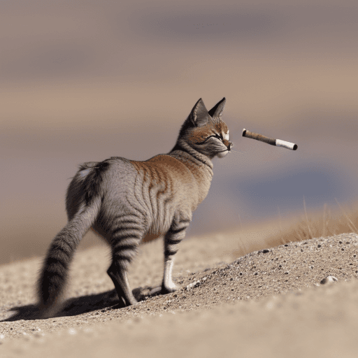 AI generated: Un chat fumant une cigarette est sur le dos d'un chameau
