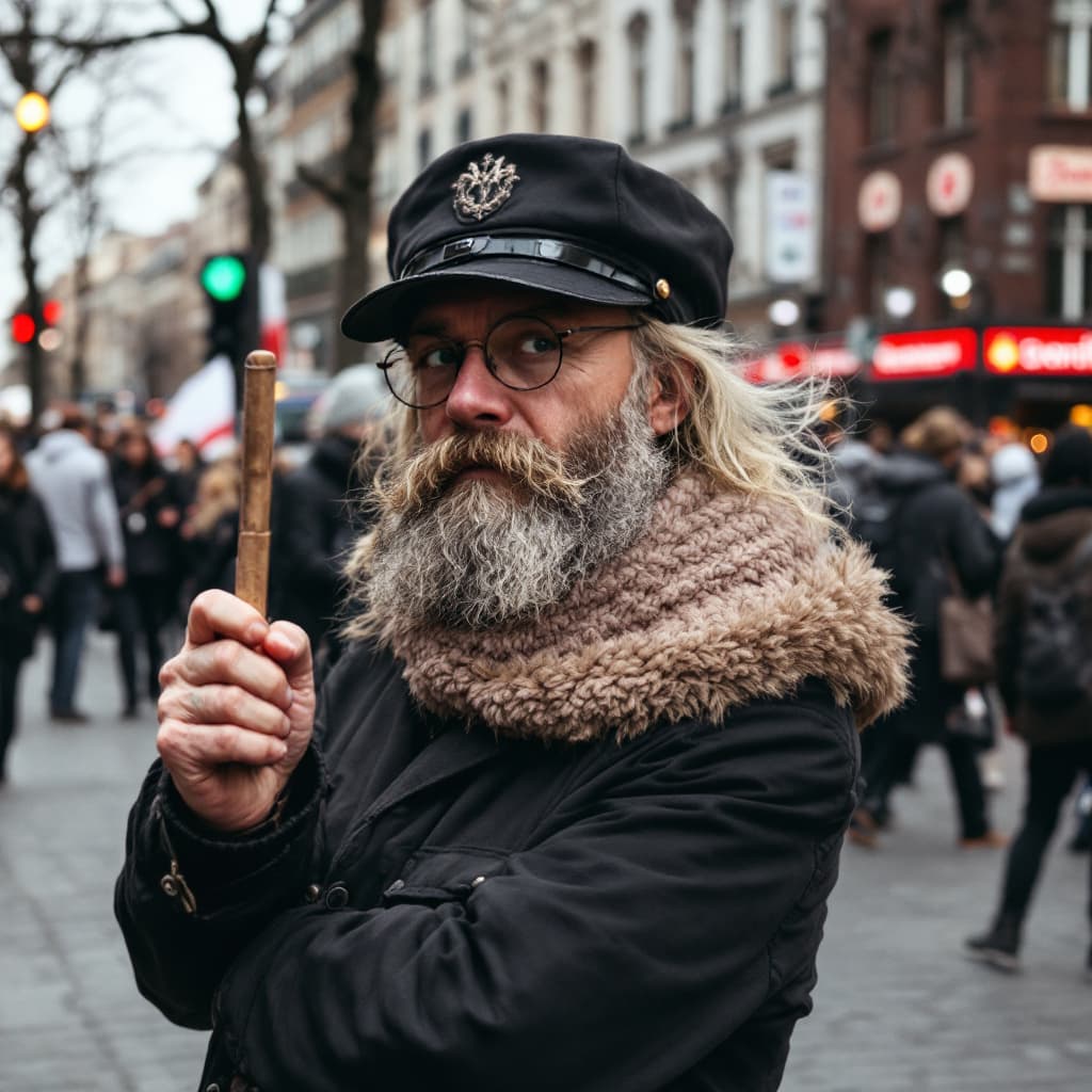 AI generated: zeige ein östereich in wien am yppenplatz, wenn die fpö an die macht kommen würde



