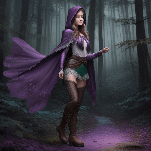 AI generated: Ultra Realistic muted jewel tones, colorful watercolor of woven brambles, full body, nature huntress...