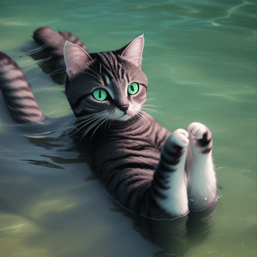 AI generated: water cat 



