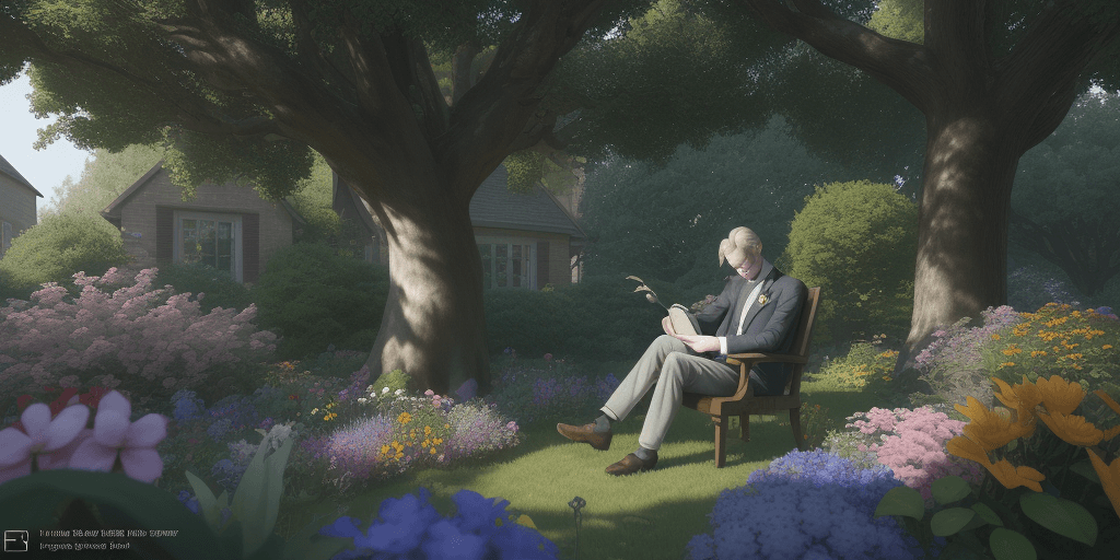 AI generated: A picture of Edward  newton the scientist sleeping sitting up with his back against a tree in Garden...