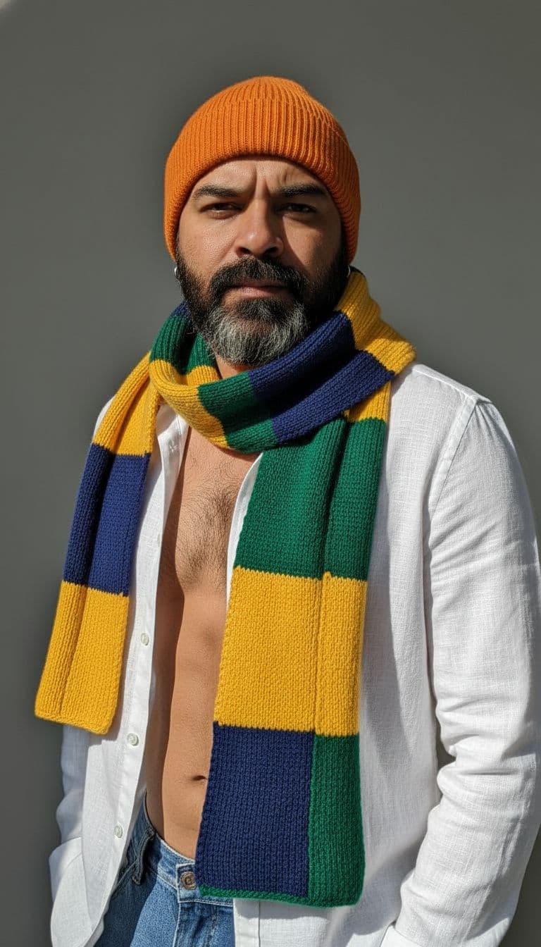 AI generated: a stylish young man with a lean, toned physique (around 57 kg, 5'6 tall) — his beard remains unchang...