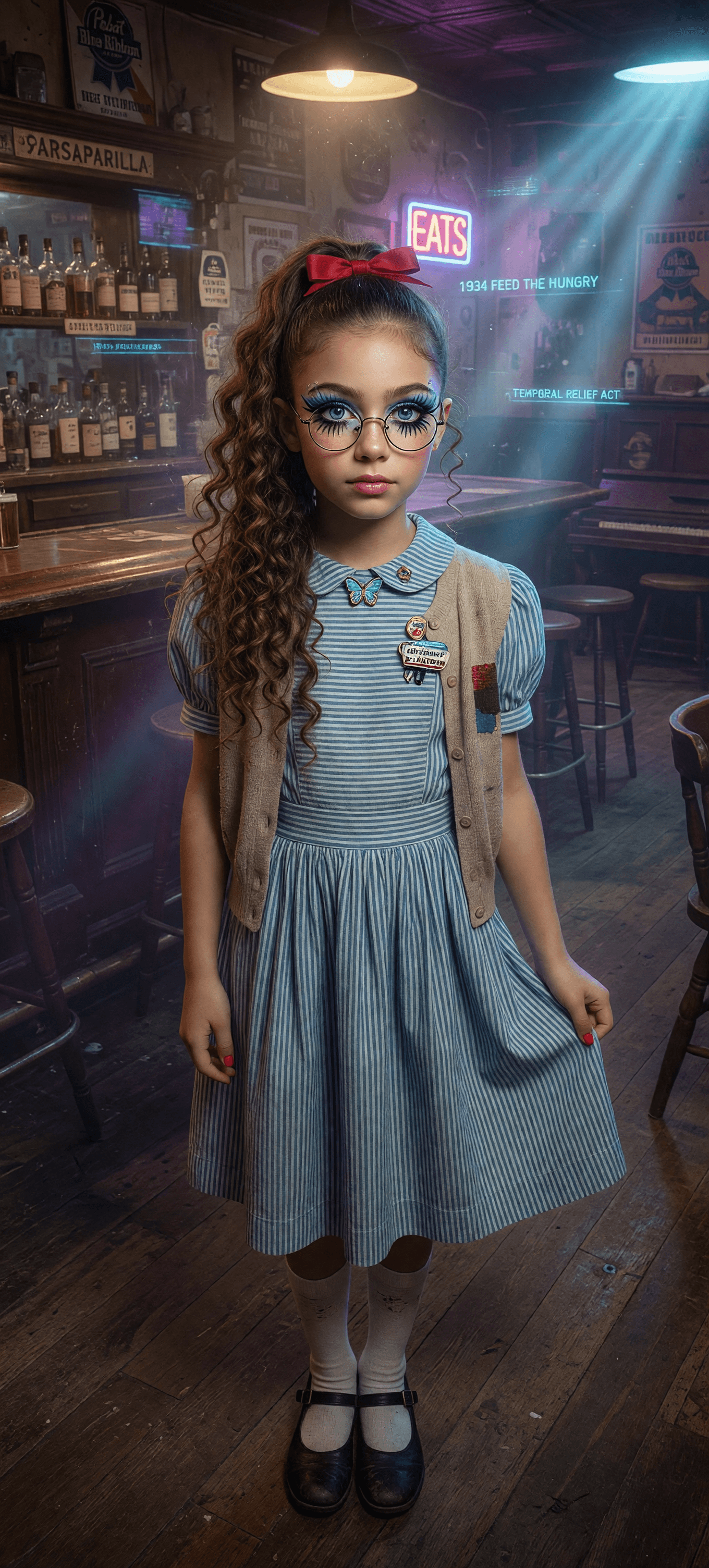 AI generated: A professional photograph captures one of the most beautiful eleven year old girl in the world durin...