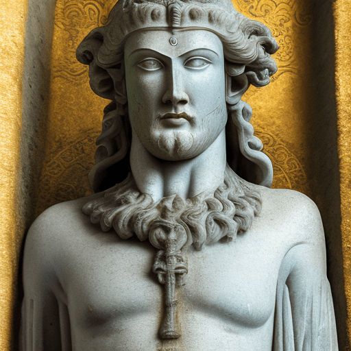 AI generated: High resolution photography of a male deity named Iedderf