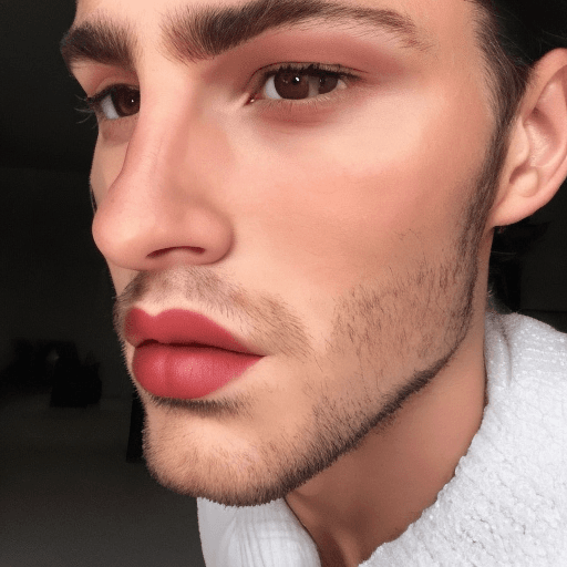 AI generated: beautiful man that has an oval face. A strong jawline that ends with a pointed chin. Has a Roman nos...