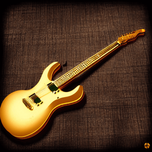AI generated: skeletal electric guitar, cosmic guitar strings, cinematic lighting, 3d prop art, --ar 9:16