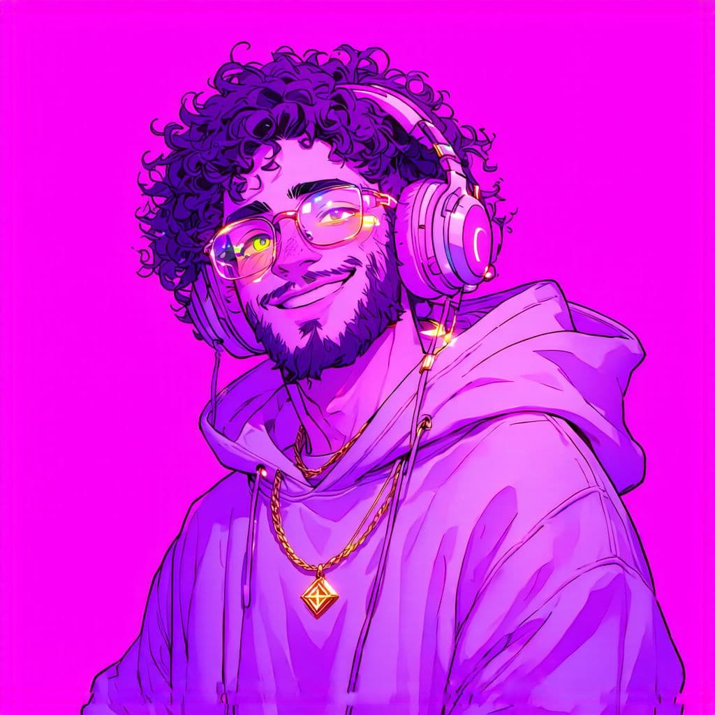 AI generated: Create a highly detailed and vibrant digital illustration of a stylized character in a modern semi-r...