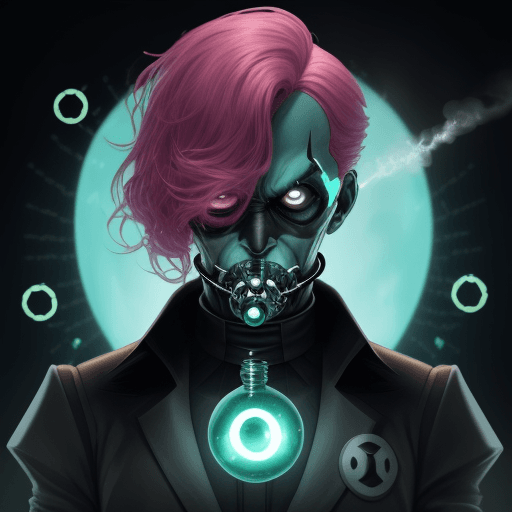 AI generated: Imagine the chemical element Oxygen (O) as a villain