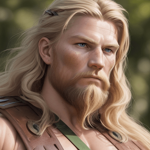 AI generated: High resolution ultra realistic photo, Scandinavian Viking warrior, dynamic pose, high detail of the...