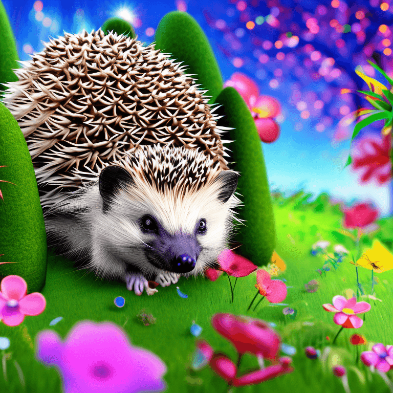 AI generated: Ralistic, ((Masterpiece, best quality)), cute hedgehog in dream park,  Ultra-High-Definition, Master...