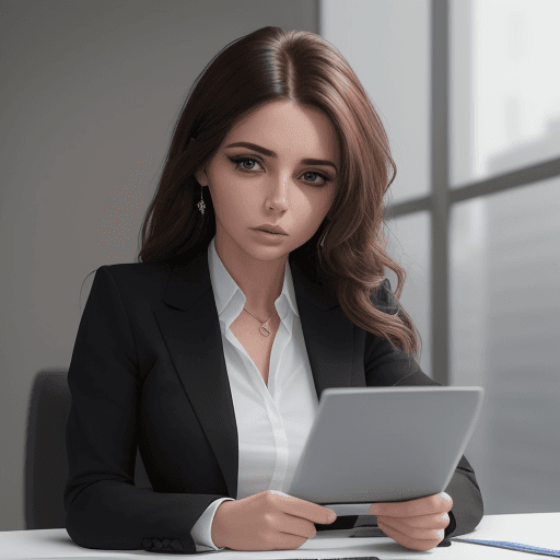 AI generated: Una imagen muestra a una mujer trabajadora y emprendedora. Lleva un traje elegante y profesional, es...