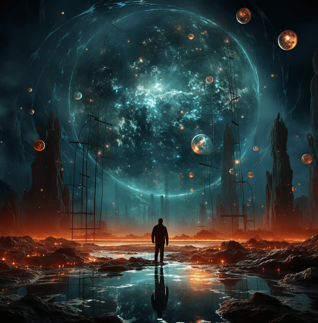 AI generated: the orion nebula can be found in the observable universe, in the style of caras ionut, polished meta...