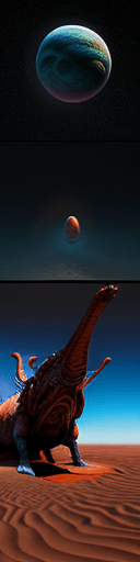 AI generated: Hyper realistic photo of space and a dragon with colors used in the video game rust.
